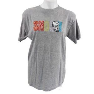 Vintage 1990's Peanuts Snoopy Embroidered Gray Tee, M/L